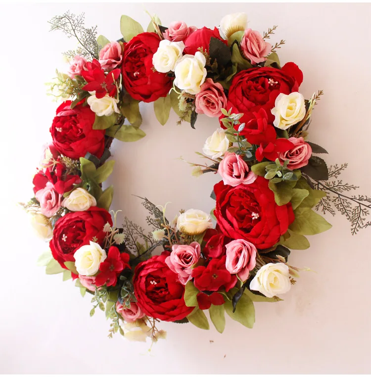Дверь Wearth роза Искусственные цветы венки Гирлянда для двери для украшения свадьбы украшения для домашнего праздника осенний венок сельский дом Декор