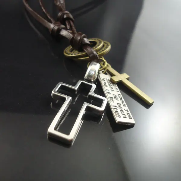 2015 новое поступление модное винтажное ожерелье с подвеской в виде крестиков из