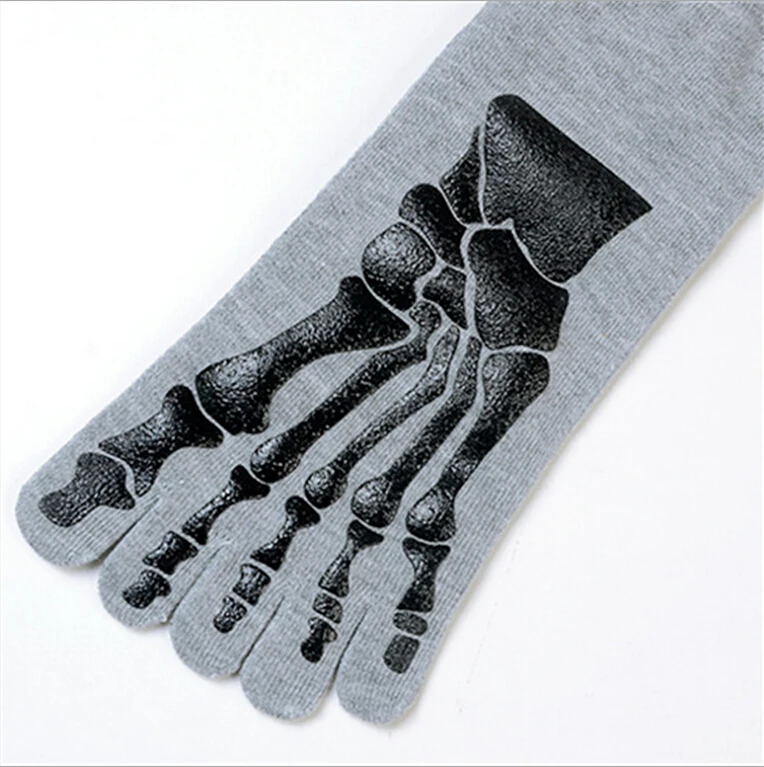 Hirigin 5 пары/компл. мужские носки с разрезом на носках Хэллоуин принтом костей