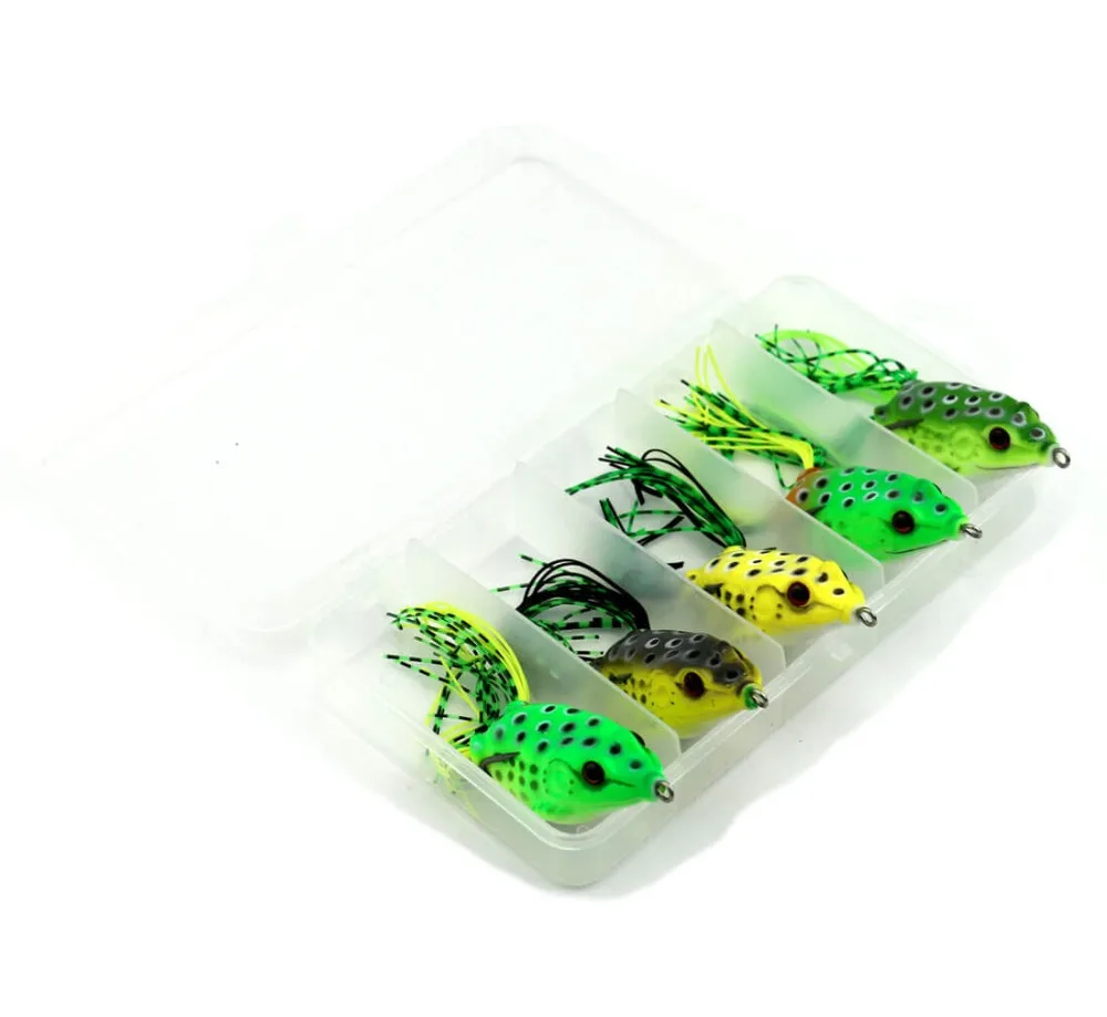 Набор из 6 штук рыболовные приманки Коробка для рыболовных снастей 3D Ray Frog