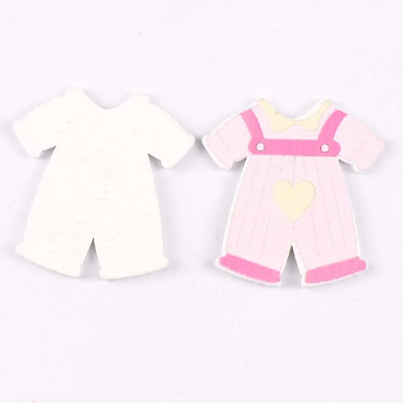 blue/pink baby cloth painting Wood Scrapbooking Craft for party birthday decoration ornament 20pcs 33x35mm MT1875 | Дом и сад