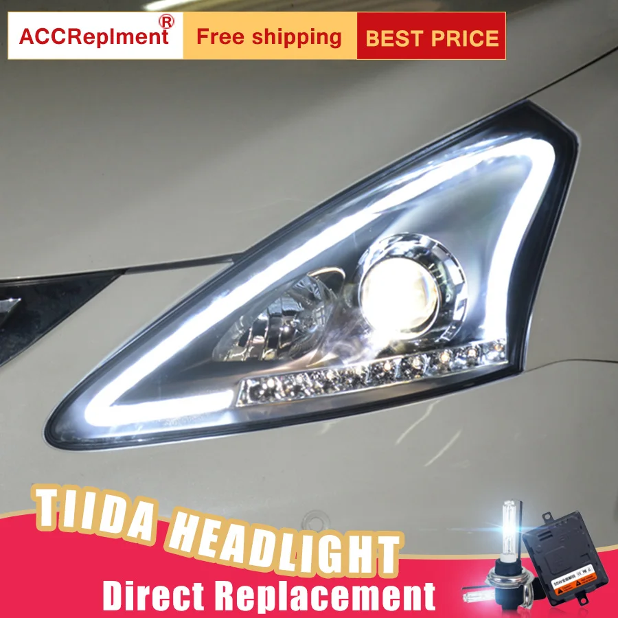 2 шт. светодиодный ные фары для Nissan Tiida 2012-2014 Автомобильные ангельские глазки