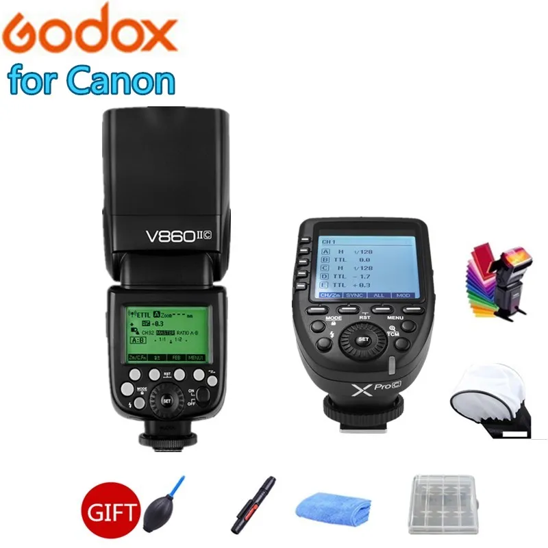 Godox V860II C V860ii V860IIC Вспышка Speedlite с высокой мощностью литиевая батарея GN60 TTL HSS + Xpro