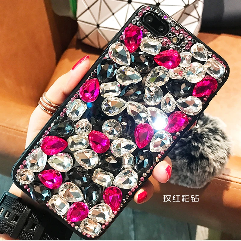 Для iPhone XS Max большой драгоценный камень блестящий Полный Бриллиант чехол для 6s 7 8