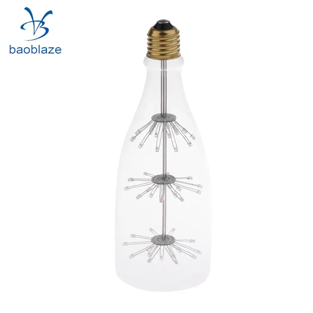 Винтажная лампа из вольфрамового волокна Янтарное прозрачное стекло 3 Вт 220 В