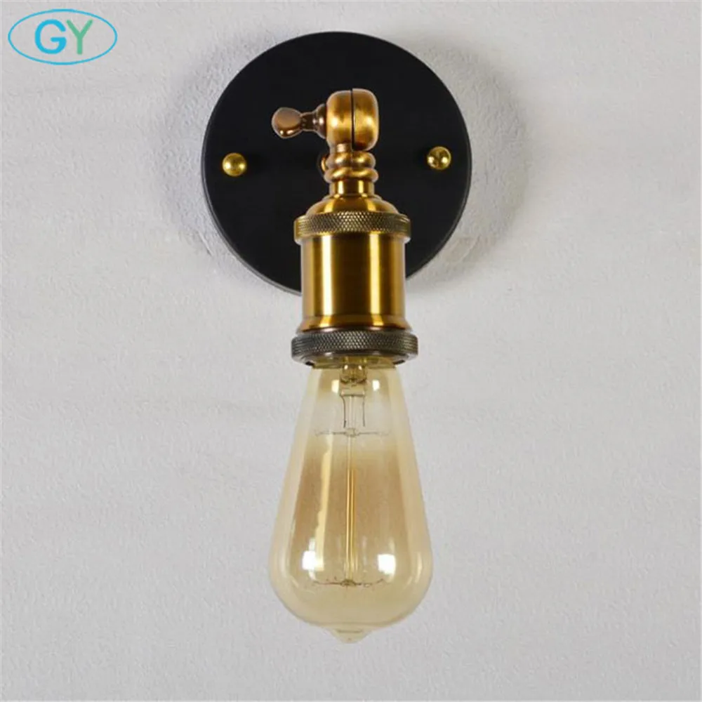 

AC100-240V Minimalist Brass Plated Wall lights country industries retro restaurant wall lamps E27 aluminum Edison lamps