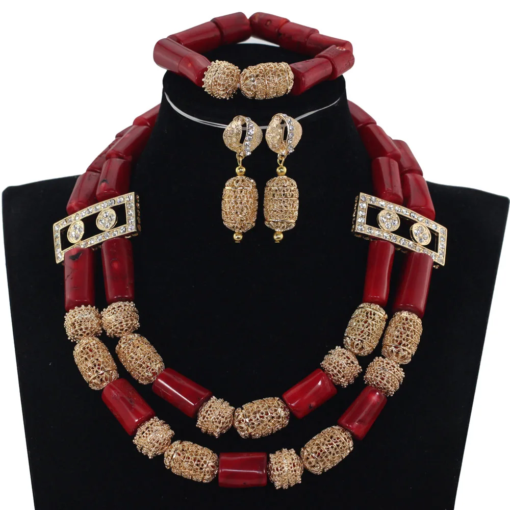 Ювелирный Комплект из колье и серёг в африканском стиле|african bridal jewelry set|coral beads