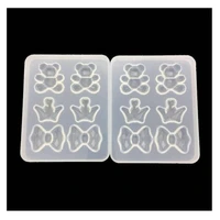 geometric bows crown cabochon silicone molds jewelry accessories gummy bear diy pendant charms handmade craft crystal mold resin