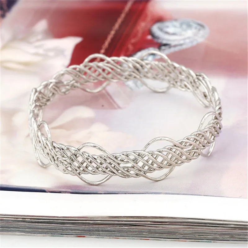 Шарм Браслеты Мода Ткачество типа Золота Серебристый Цвет Для Женщин Дружбы Femme