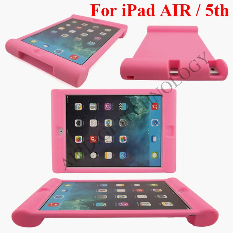 no kickstand Смарт-чехол с подставкой Чехол для iPad 5 iPad Air 1 чехол Дети дети Безопасный силиконовый для iPad Air 1 защитные чехлы конфеты цвета - Цвет: no kickstand