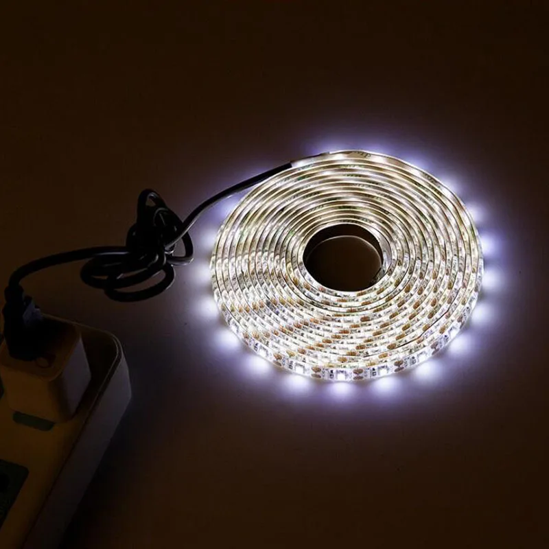 White with USB 5 в USB Светодиодная лента лампа 2835SMD DC5V гибкий светодиодный светильник лента 1 м 2 м 3 м 4 м 5 М HD ТВ Настольный экран фоновый косой светильник ing - Испускаемый цвет: White with USB