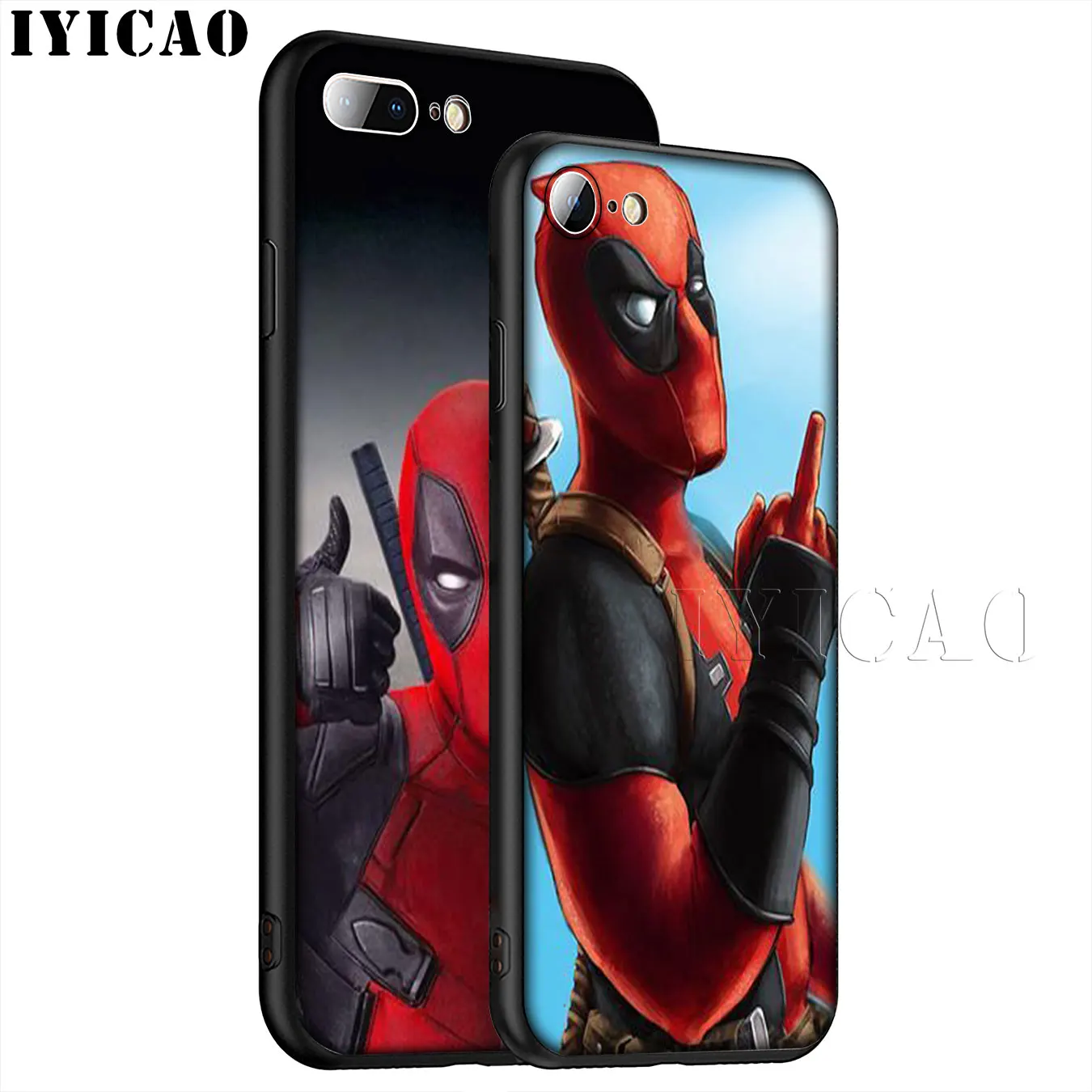 IYICAO Чехол Soft Silicone Deadpool для iPhone XR X XS 11 Pro Max 6 6S 7 8 Plus 5 5S SE 10 TPU Black Cover on.