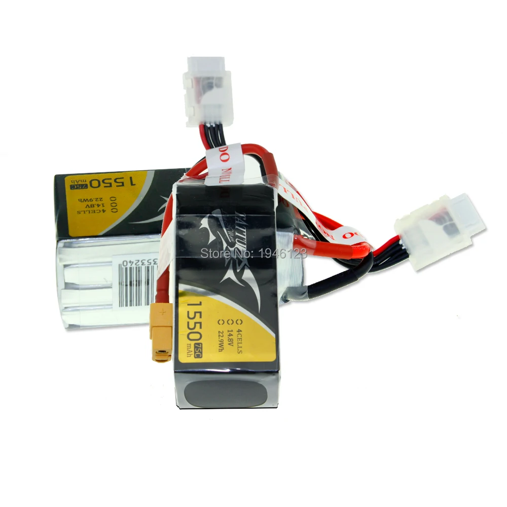 Аккумулятор Tattu 4S 75C 14,8 V 1300mAh 1550mAh 1800mAh Lipo Racing с разъемом XT60 для FPV квадрокоптера дрона радиоуправляемого вертолета автомобиля