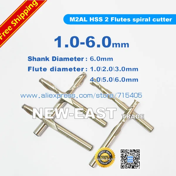 Фреза спиральная 2 канавки диаметр хвостовика 6 мм 1 3 4 5 мм|6mm end mill|end mill2 flute |