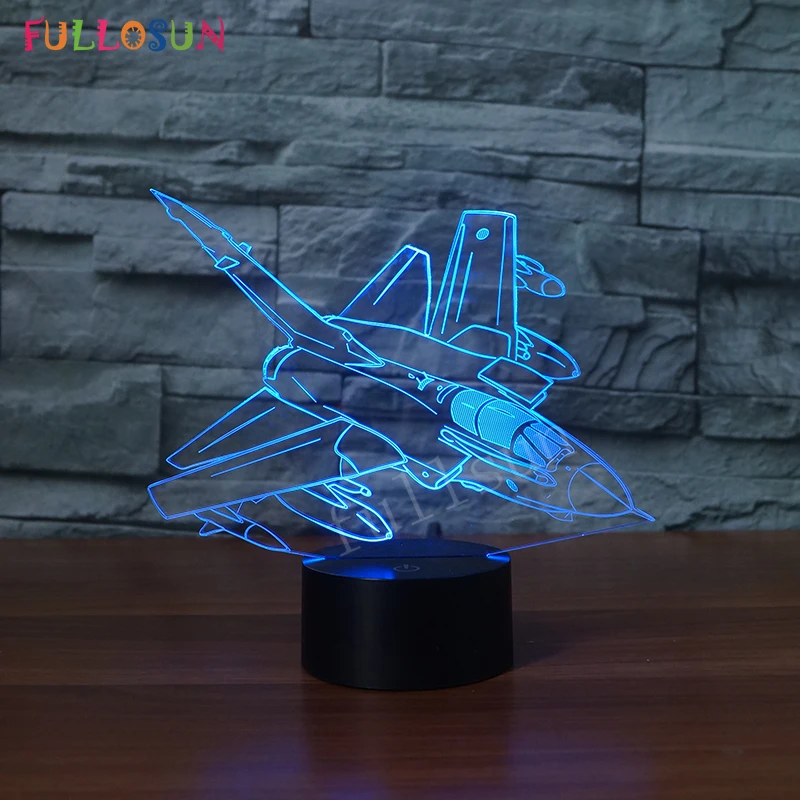 USB лампа Модель самолета Настольная для гостиной декоративный Ночник LED 3D