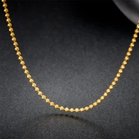18k Pure Gold Beads Necklace Rose White Yellow Chain Real Au750 Solid Shine New Hot Trendy Party Ball Women Girl Miss Gift Good