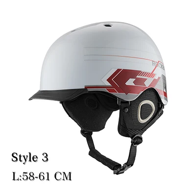 Style3-L-WH ROCKBORS велосипедный цельно-Формованный шлем для сноуборда зимний теплый тепловой Сверхлегкий дышащий велосипедный лыжный шлем оборудование для безопасности - Цвет: Style3-L-WH