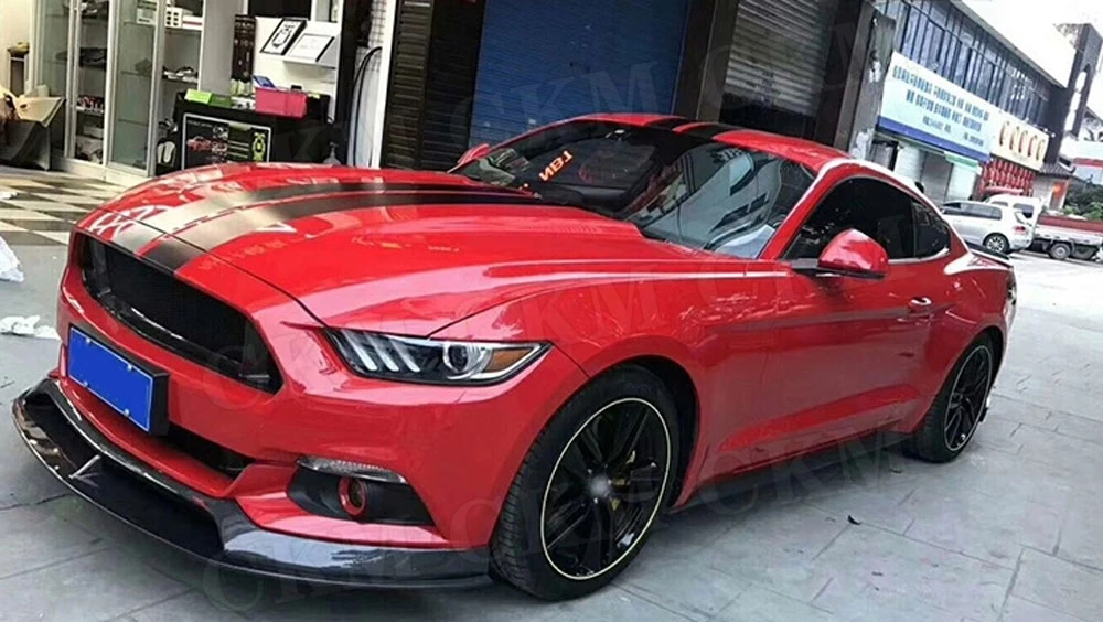 Передний спойлер для губ из углеродного волокна для Ford Mustang Coupe, защитная накладка на бампер