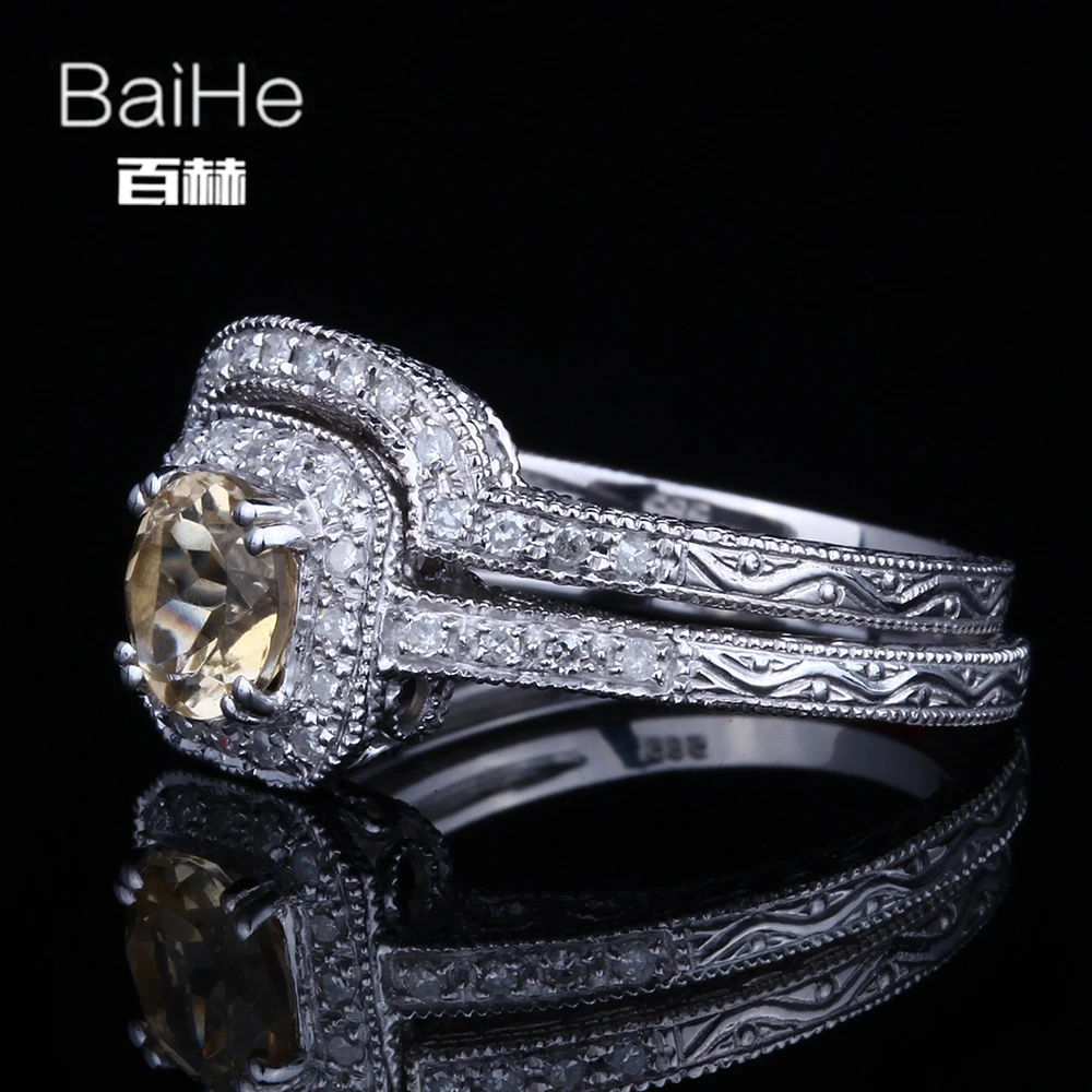 BAIHE Стерлинговое Серебро 925 пробы 0.8ct сертифицированное безупречное круглое 100%