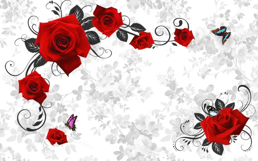 2019 окно 5D занавес s украшение фото настраиваемый размер Роза гостиная спальня