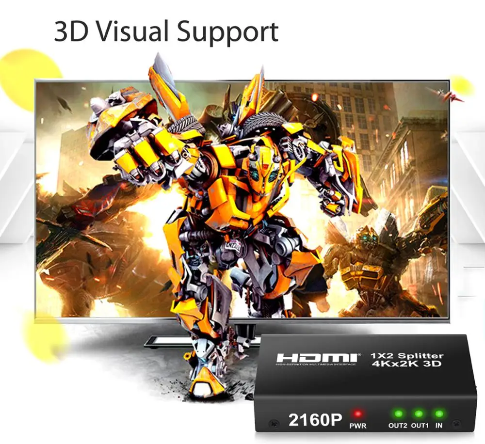Разветвитель eSYNiC 1 в 2 HDMI 24 бит 1X2 для DVD-плеера ноутбука PS3 PS4 XBOX HDTV Поддержка Dolby-trueHD