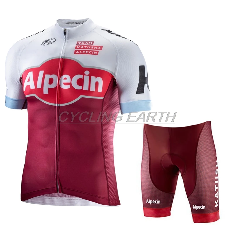 2018 set KATUSHA, мужской летний комплект для велоспорта, Униформа, Майо, Ropa Ciclismo, Джерси, набор для велоспорта, одежда для велосипеда, MTB, гелевая подкладка, Alpecin - Цвет: 2018 set