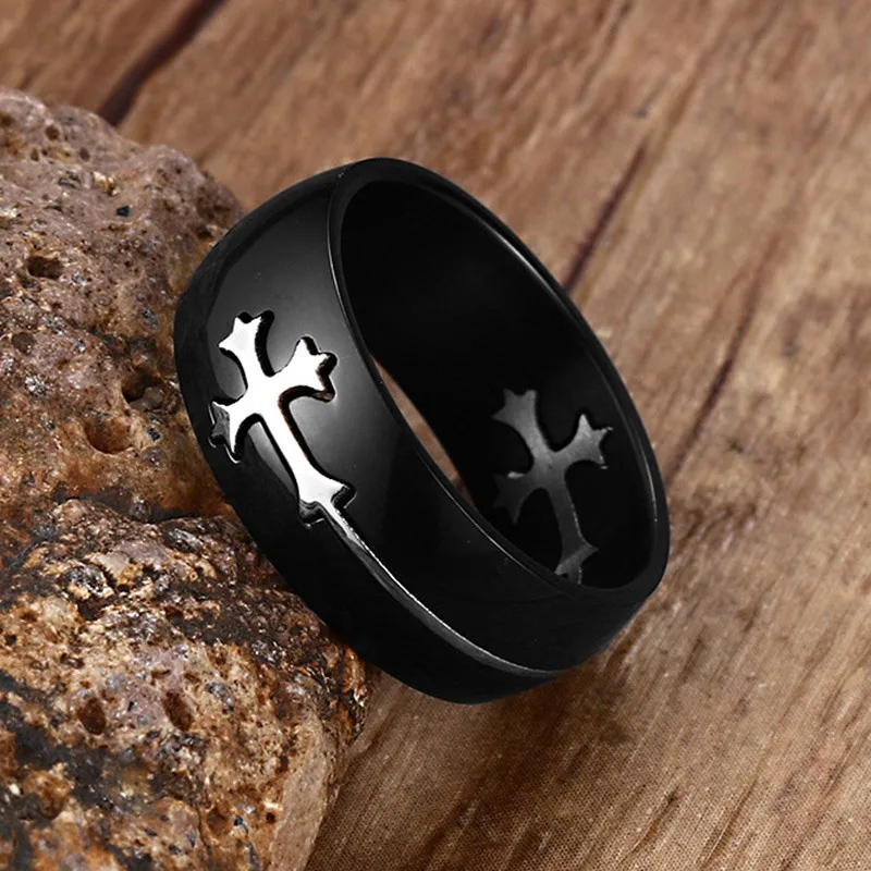 XUANPAI мужское съемное кольцо в стиле рок/панк черный цвет 8 мм нержавеющая сталь