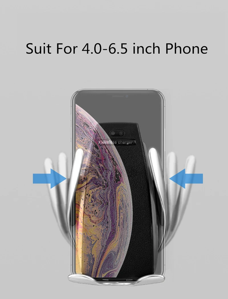 Automatic Clamping Fast Car Wireless Charger For iPhone X 8 7 Samsung Holder Stand Support Intelligent Infrared Wirless Charging | Мобильные