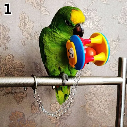 Милая пластиковая жевательная игрушка для птиц, цепная клетка, игрушка для попугая, игрушка для животных, полая игрушка для птиц, колокольчик, дропшиппинг