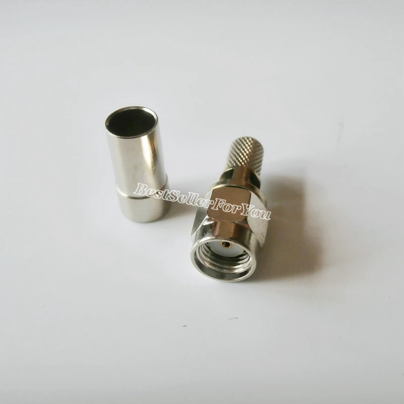 5X RP-SMA штыревой обжим окна для RG58 RG142 LMR195 RG400 Кабельный соединитель никель |