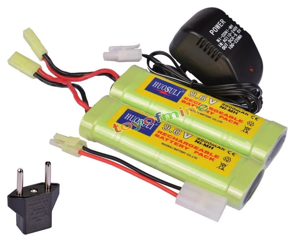 2x9 6 в NiMH 2800 мАч аккумулятор + зарядное устройство RC Airsoft|battery pack nimh|nimh 9.6vbattery nimh |