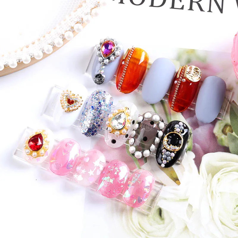 10pcs/lot Korean Design Popular Nail Art Decoration Water Drop with Rim Pearl Rhinestones Crystal DIY | Красота и здоровье