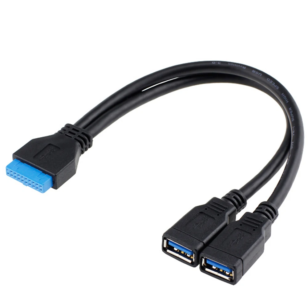 0.5m 19pin female header to Dual USB 3.0 A Female port Cable 20Pin USB3.0 Splitter with Screw Hole PCIe Profile bracket | Компьютеры и