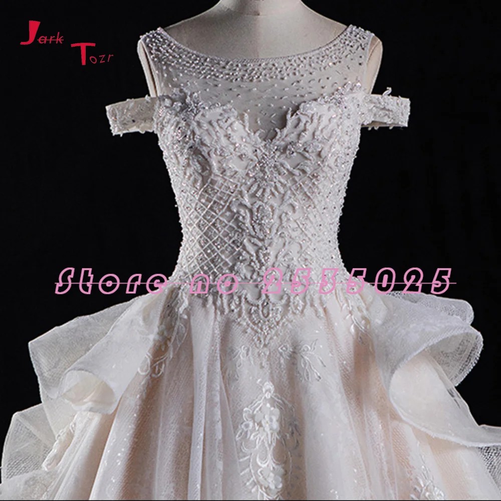 Новое поступление супер Роскошные свадебные платья Robe De Marie полный бисер корсаж с