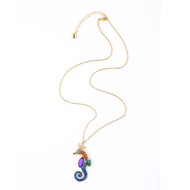AB-xl01138a /sweet girl jewelry / seahorse pendant long necklace | Украшения и аксессуары