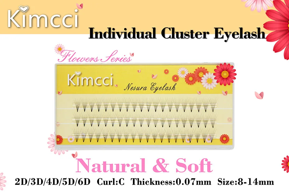 Kimcci 2D/3D/4D/5D/6D Профессиональные Индивидуальные Накладные ресницы наращивание натуральных мягких черных наращивание накладных ресниц макияж ресницы