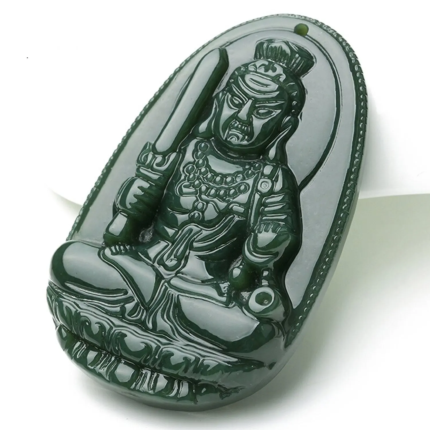 Koraba ювелирные изделия 100% натуральный нефрит ручная резьба Acalanatha Bodhisattva Ожерелье