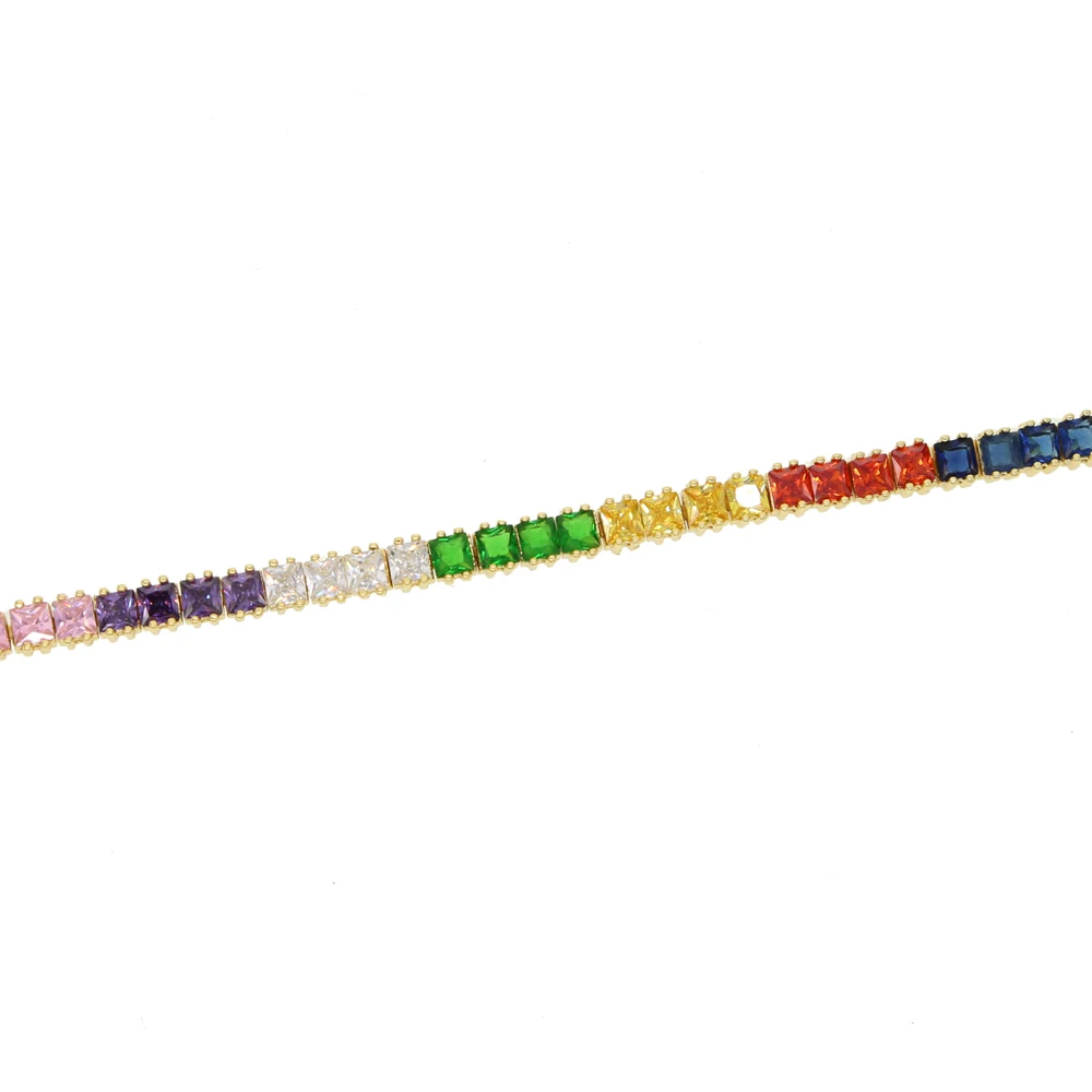 Ожерелье-чокер с радужной багеткой и фианитом | Украшения аксессуары