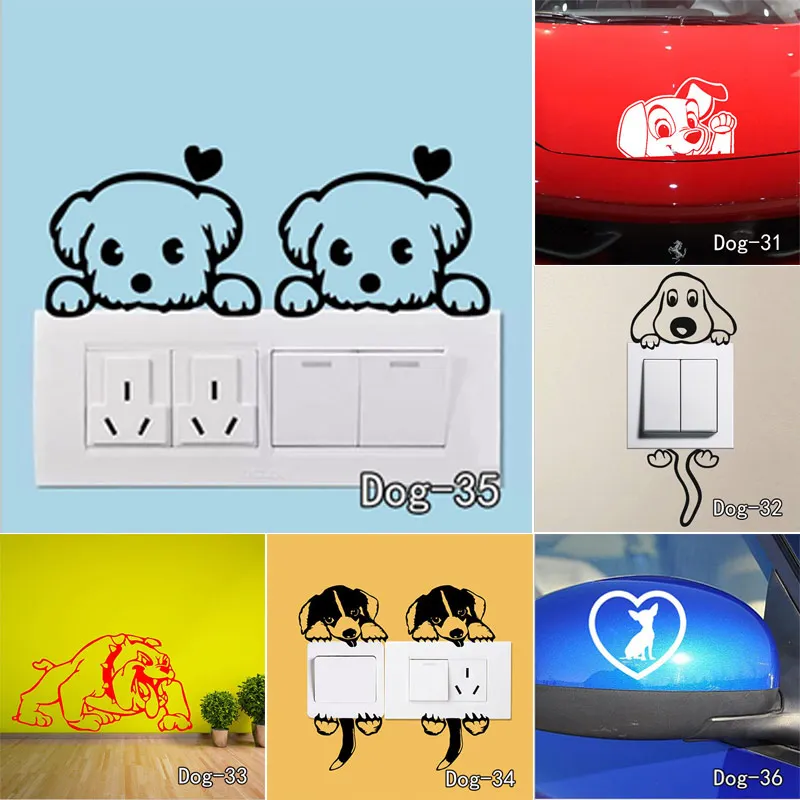 Наклейка на стену с изображением милого питомца наклейка унитаз собак Хаски