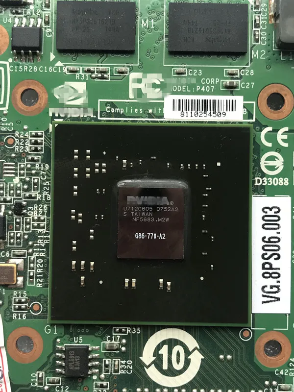 VG.8PS06.001 8600M GS 8600MGS G86-770-A2 графическая VGA Видеокарта для ноутбука Acer 4520 5520G 5920G 7720G 6930G |