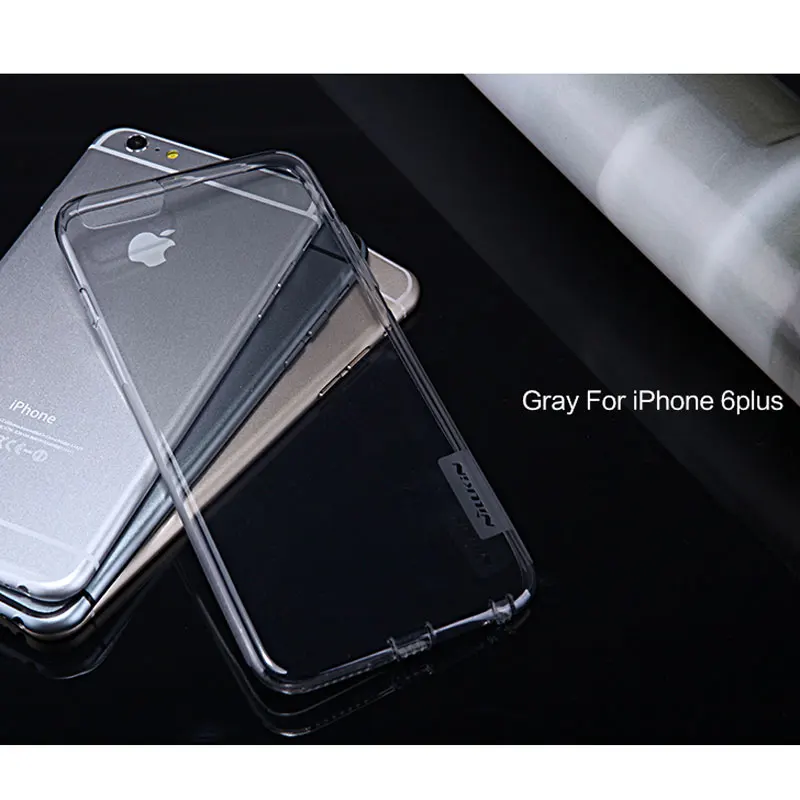 Grey Для iPhone 6 iPhone 6S Plus чехол NILLKIN Ультра тонкий прозрачный мягкий Силиконовый ТПУ чехол для телефона s чехол для Apple iPhone 6 plus - Цвет: Grey