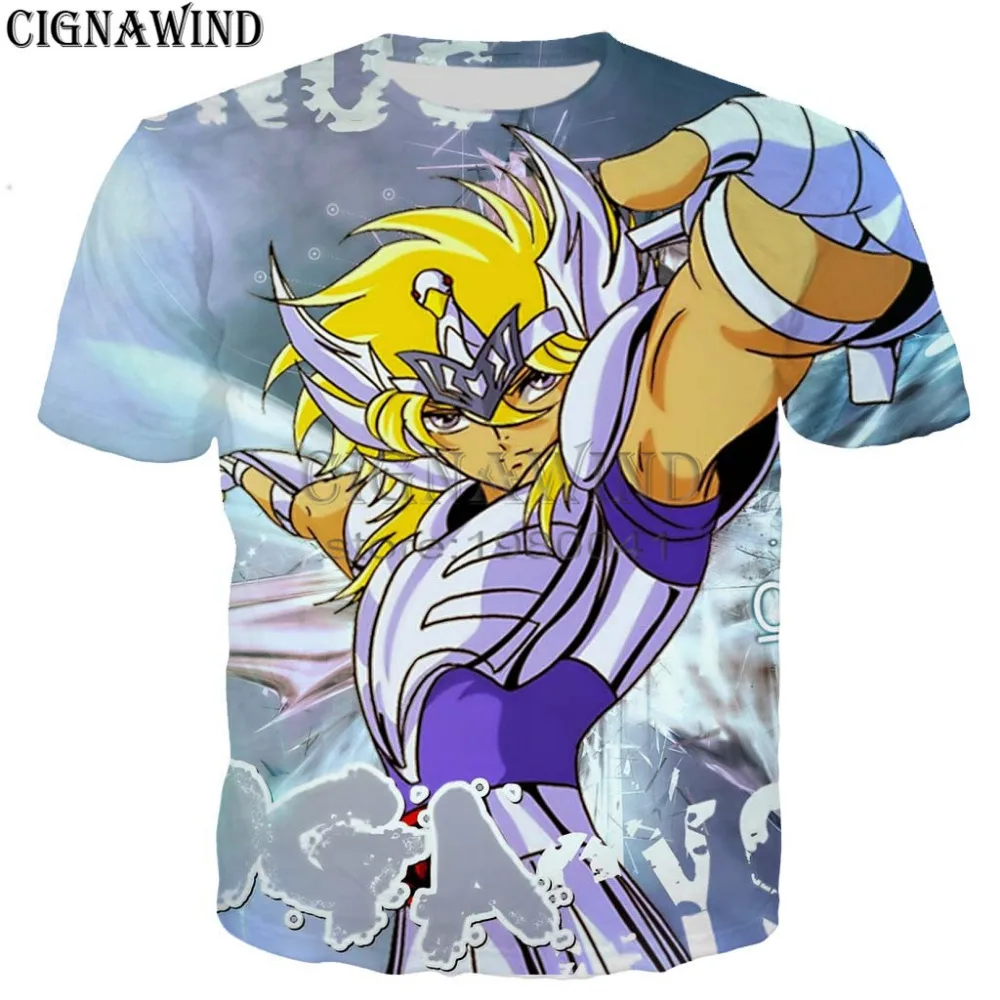 Модная 3D Футболка мужская Saint Seiya Забавные футболки летние топы футболка с