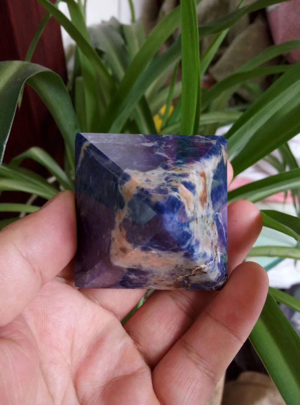 2 &quotГолубой содалитовый камень целительная Пирамида генератор энергии Рейки