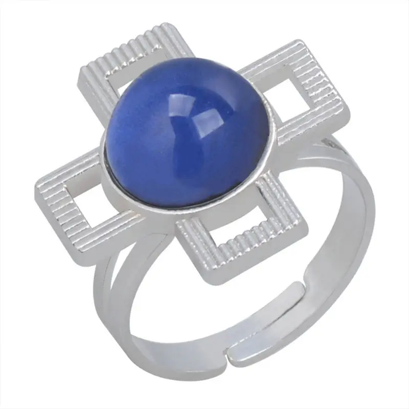 cross gemstone ring Кольцо для настроения, регулируемые детские аксессуары для девочек и женщин, кольцо со смайликом или глазом, крестовые кольца, кольцо с пятиконечной звездой - Цвет основного камня: cross gemstone ring