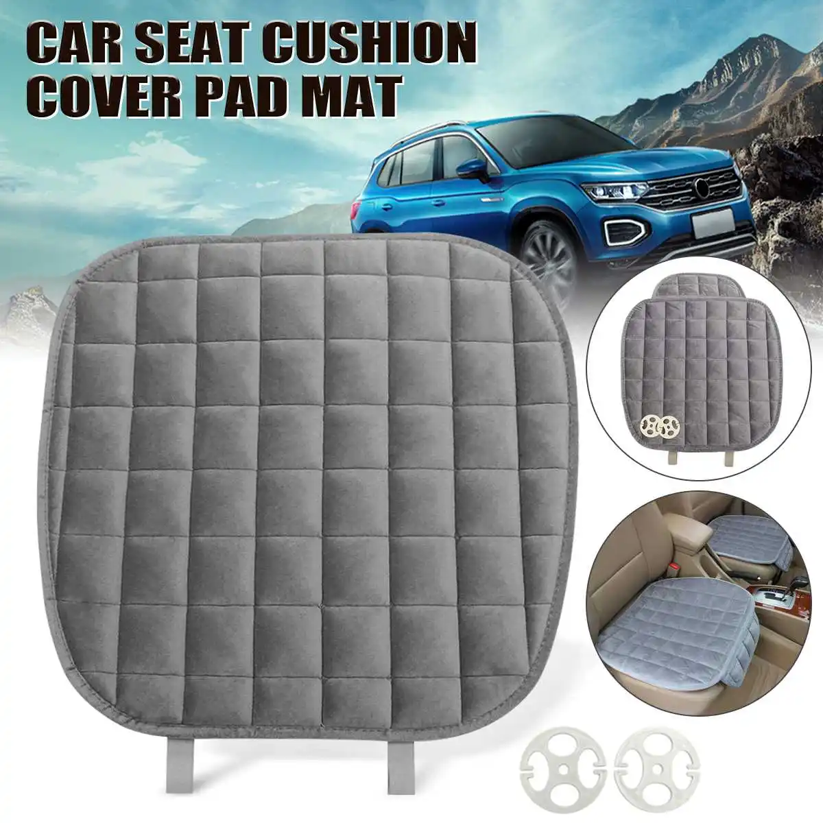 Grey 50x50 см защитные чехлы на сиденье автомобиля коврик авто переднее сиденье подушка Подходит для большинства автомобильных сидений чехлы Нескользящие согревающие автомобильные сиденья - Название цвета: Grey