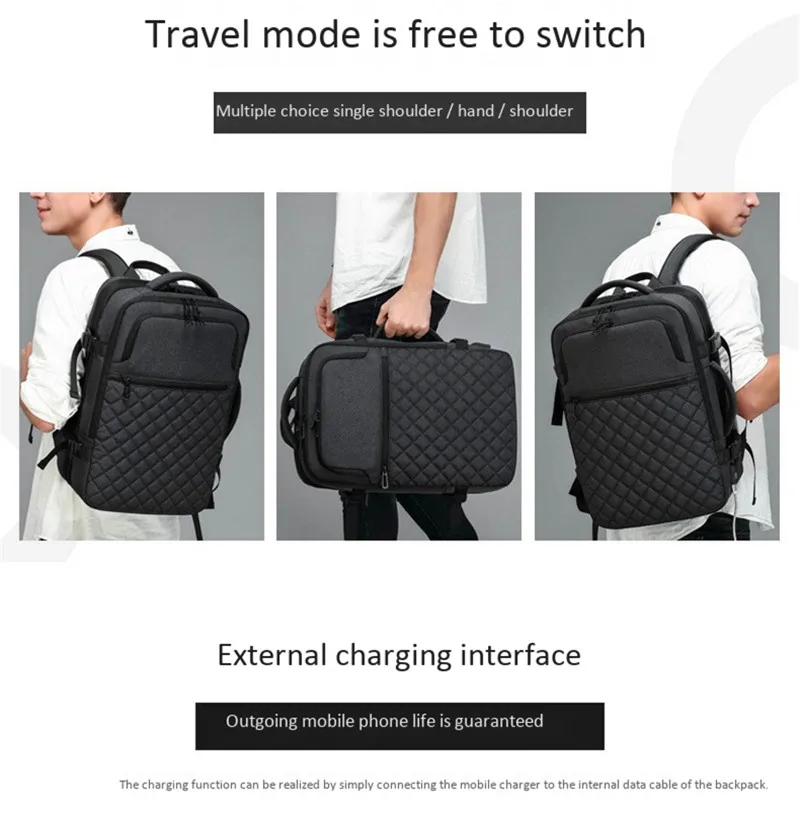 Wear resistant breathable men backpack waterproof business travel computer large backpacks can expand laptop school bag man bags