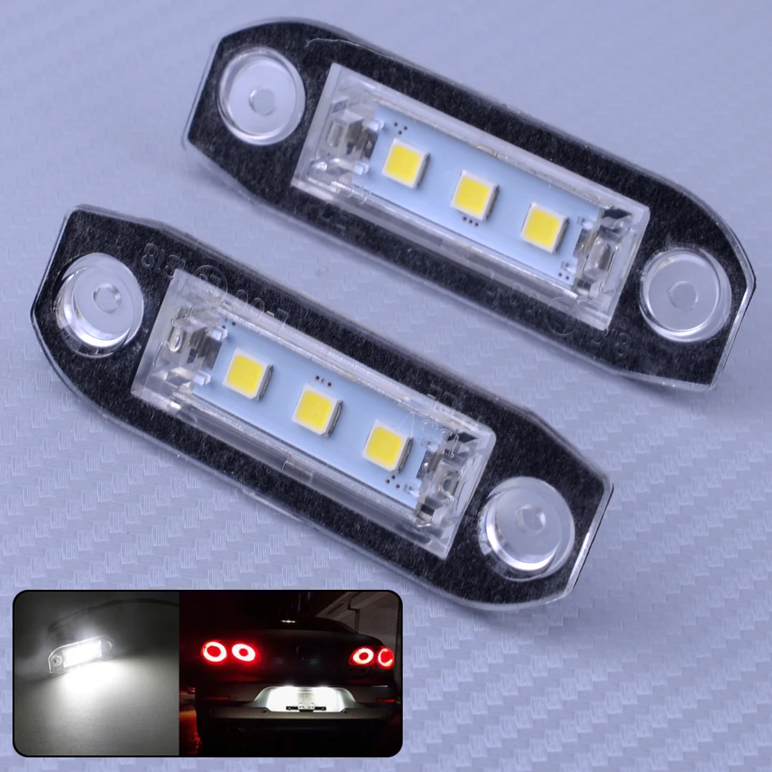 DWCX 2 шт. дневные ходовые огни 12 V Белый 3 светодиодный номер автомобиля номерной знак света лампы для Volvo S80 S60 C70 V70 XC90 XC60 XC70 V60 2011 2012 2013