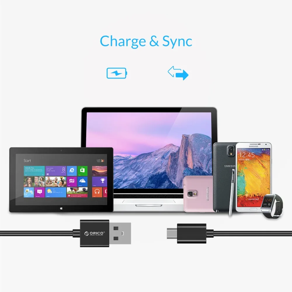 Кабель для зарядки и передачи данных ORICO ADC S2 3 шт./лот Micro USB 2 0 смартфонов 100 см *