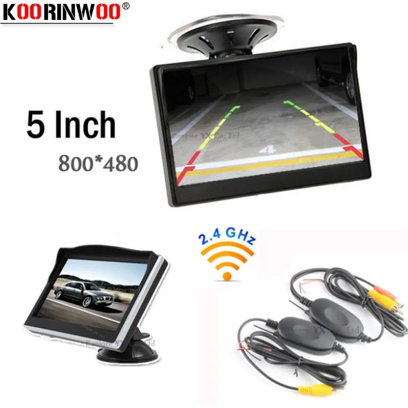 Koorinwoo 2 4G беспроводной 5 дюймовый монитор для автомобиля с экраном приемник