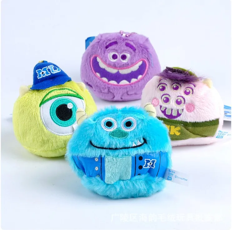 Kawaii 8 см Monsters Inc 4 шт./компл. Плюшевый Монстр Майк Вазовски или Джеймс П. Салливан